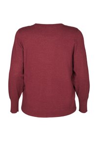 Zizzi FLASH MIT RUNDHALSAUSSCHNITT - Maglione - merlot mel.