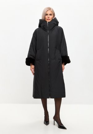 OVERSIZED HOODED WITH CUFFS  - Zimski kaput - black