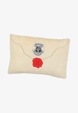 Cream-colored plush pillow shaped like an envelope with Hogwarts crest and red wax seal with an "H" on the front.