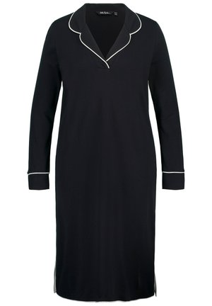 Ulla Popken PIPED ACCENT LAPEL COLLAR  - Yöpaita - black