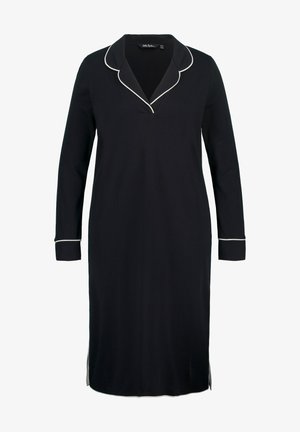 Ulla Popken PIPED ACCENT LAPEL COLLAR - Camicia da notte - black