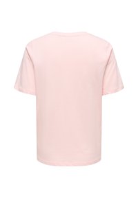 Plain light pink short-sleeve t-shirt shown from the back with a crew neckline and relaxed fit on a white background.
