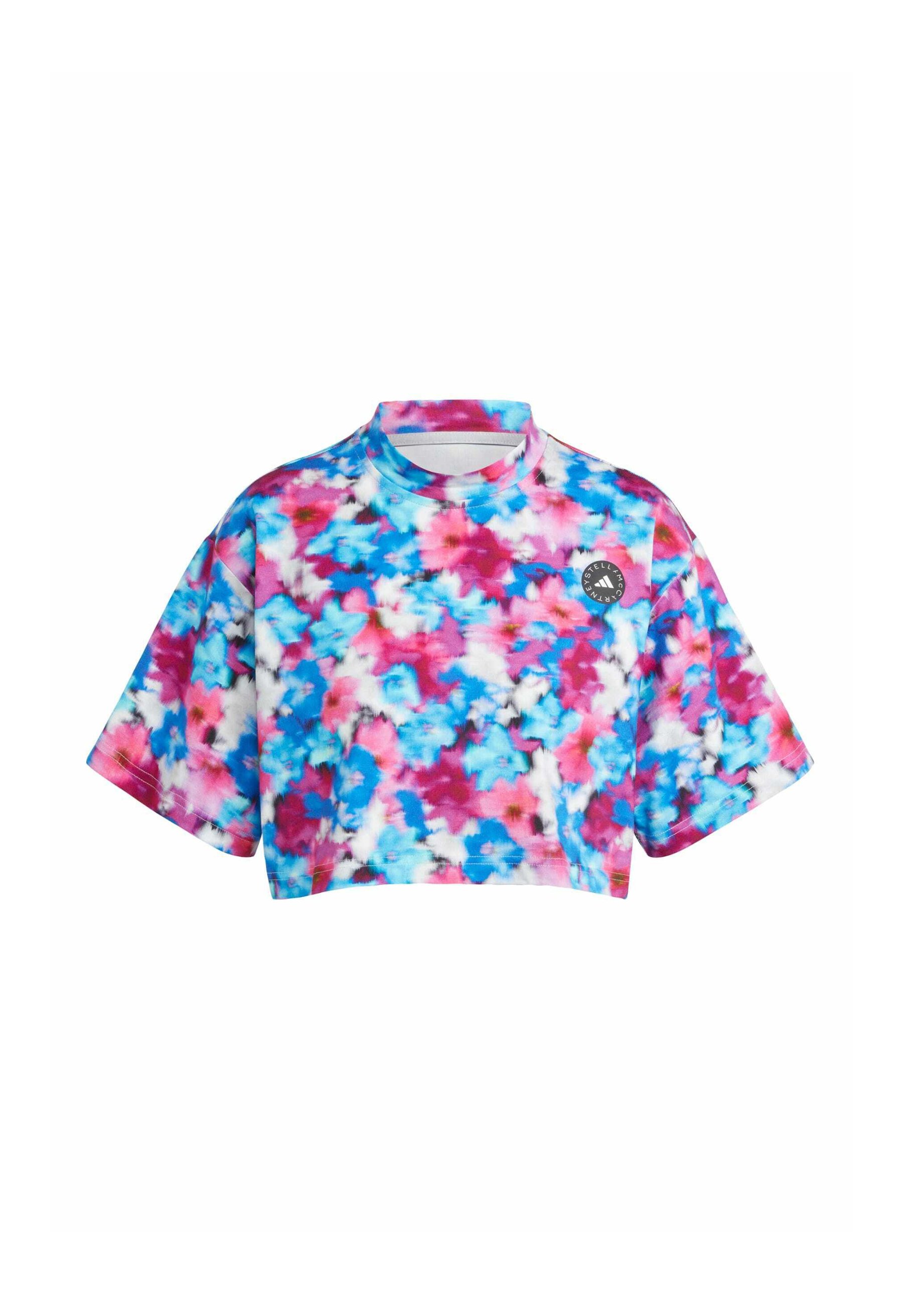 【Stella McCartney】Cotton jersey cropped T-shirt with print STELLA MCCARTNEY + NET SUSTAIN cropped printed organic