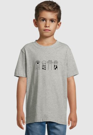 CAT PAWS - Print T-shirt - heather grey