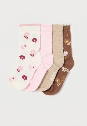 SOCKS FLOWERS PACK 4 - Chaussettes - latte