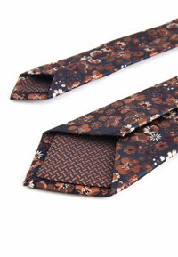 Next PATTERN SLIM - Kaklaraištis - navy blue rust orange floral