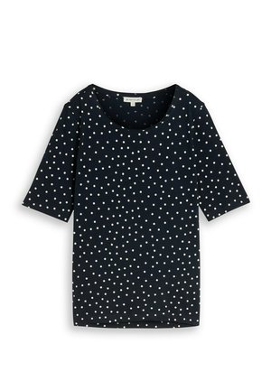TOM TAILOR, TOM TAILOR T-SHIRT T-SHIRT MIT PUNKTEMUSTER - T-shirt con stampa - navy white small dot design