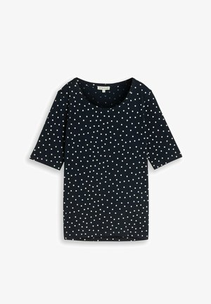 TOM TAILOR, TOM TAILOR T-SHIRT T-SHIRT MIT PUNKTEMUSTER - Print T-shirt - navy white small dot design