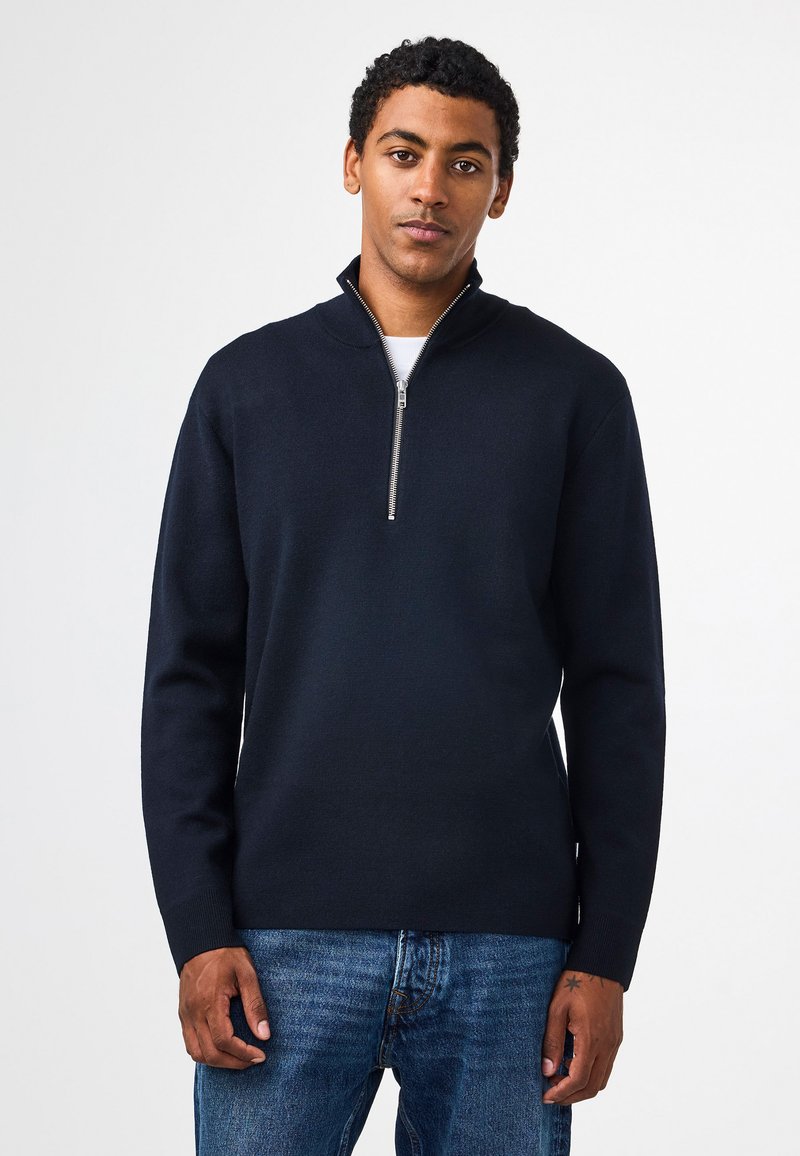 NN.07 HARALD HALF ZIP - Strickpullover - deep navy