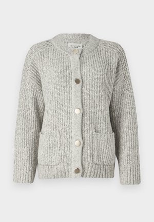 Abercrombie & Fitch Relaxed Hardware Crew Cardigan - Kardigán - light snowy