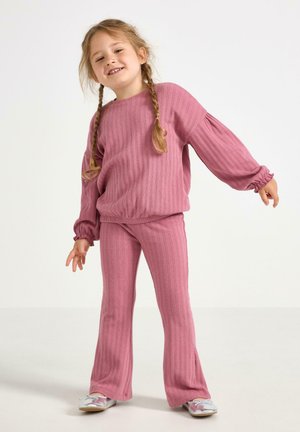 Lindex, LINDEX RIBBED TOP WITH STRUCTURE LINDEX - Langærmet T-shirt - dusty pink