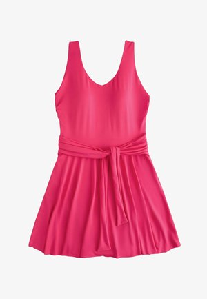 TALL FIT - SHAPING TUMMY CONTROL SKIRTED SWIM DRESS . - Accesoriu plajă - pink
