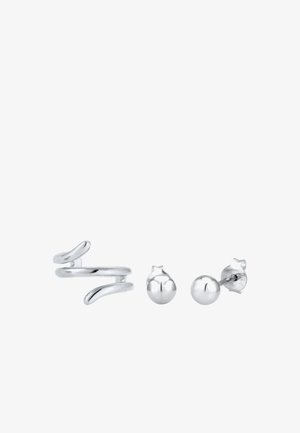 Elli, SET STUDS EARCUFF - Korvakorut - silver-coloured