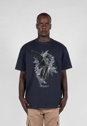 MÄNNER HEAVY OVERSIZED - Apdrukāts T-krekls - navy