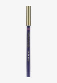 Eyeliner pencil in deep purple with a gold cap. Features a sleek, cylindrical design with branding in white text along the side.