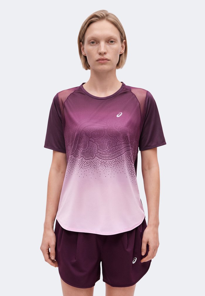 ASICS ROAD IBUKI - Sports T-shirt - dark aubergine/hazy lilac