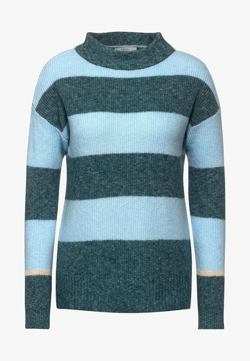 Cecil Pullover Mit Streifen Strickpullover Blue Blau Zalando De