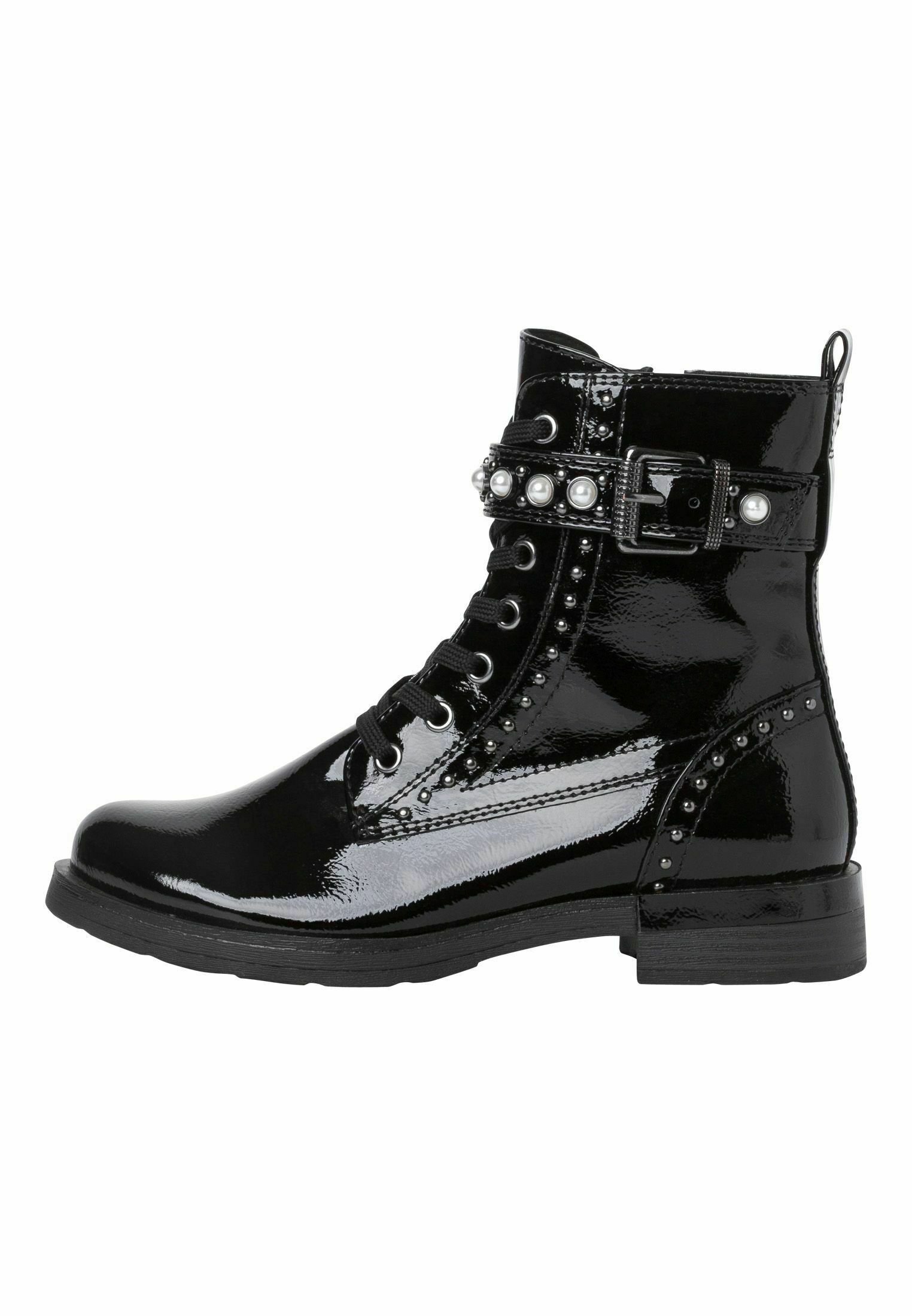 Marco Tozzi Cowboy/biker ankle boot black patent/black Zalando