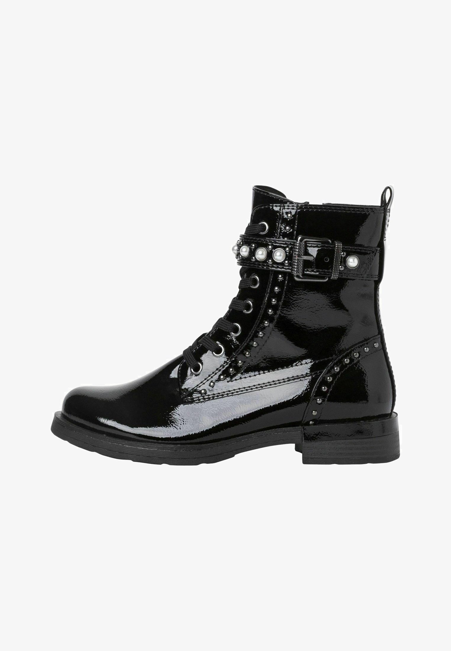 Marco Tozzi Cowboy/biker ankle boot black patent/black Zalando