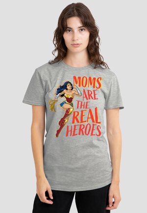 Cotton Soul, Print T-shirt - mottled light grey