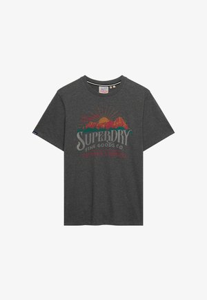 Superdry & Co, SUPERDRY OUTDOORS MOUNTAIN RELAXED T-SHIRT.. - T-shirt con stampa - light charcoal marl