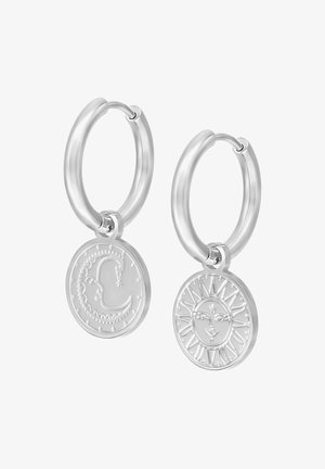 Wildcat, LITTLE SUN MOON HOOPS - Earrings - Silber