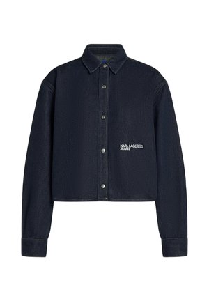 Karl Lagerfeld Jeans, KLJ BOXY GLITTER DENIM BLOUSE - Πουκαμίσα με κουμπιά - rinse blue