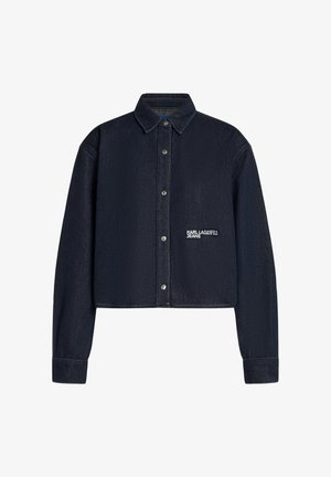 Karl Lagerfeld Jeans, KLJ BOXY GLITTER DENIM BLOUSE - Πουκαμίσα με κουμπιά - rinse blue