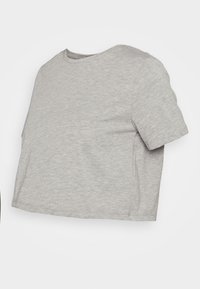 CROP - T-shirt básica - light grey melange