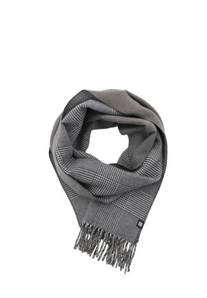 CHECKED WITH TASSELS - Schal - black and white