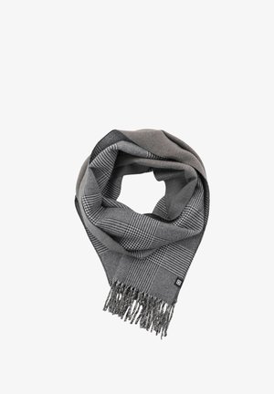 Ombre CHECKED WITH TASSELS - Scarf - black and white