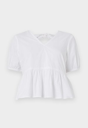 Pieces, PCMONICA V NECK - Blouse - bright white