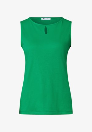 Street One, TOP MIT RUNDHALS UND CUT-OUT-DETAIL - Débardeur - ever green