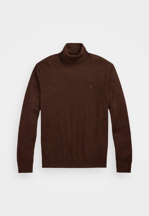 Polo Ralph Lauren WASHABLE WOOL ROLL NECK JUMPER - Stickad tröja - burnt brown melange
