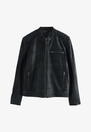 Next, REGULAR FIT - NUBUCK SIGNATURE RACER - Læderjakker - black
