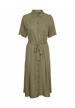 Pieces, PCPIA LINEN BLEND - Robe chemise - deep lichen green