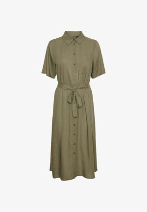 Pieces, PCPIA LINEN BLEND - Shirt dress - deep lichen green