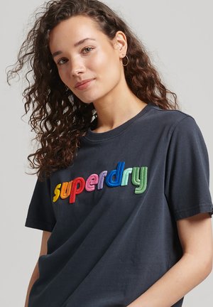 CORE LOGO RAINBOW - T-shirt med print - dark navy