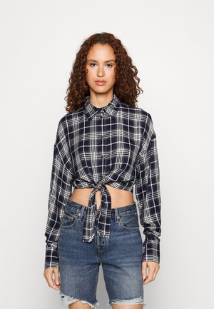 ONLY Tall ONLRILEY KNOT CHECK SHIRT  - Μπλούζα - dress blues