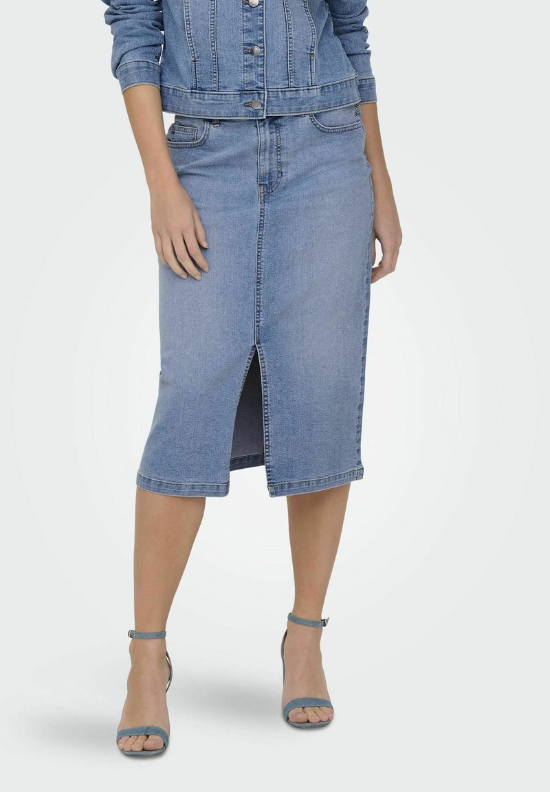 JDY Falda de tubo - medium blue denim