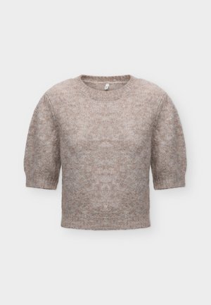 ONLY, ONLNELLIE SS O-NECK KNT - T-shirt basic - mocha meringue