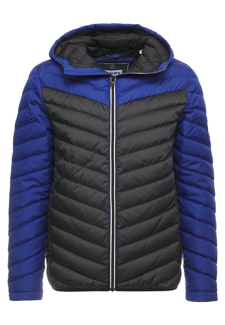 chevron colour block down jacket