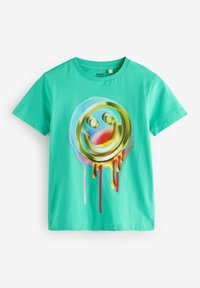 Next GRAPHIC SHORT SLEEVE 2 PACK STANDARD - Marškinėliai su spaudiniu - green white drippy smile