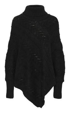 Cream HOLIDAY TURTELNECK PONCHO - Cape - pitch black