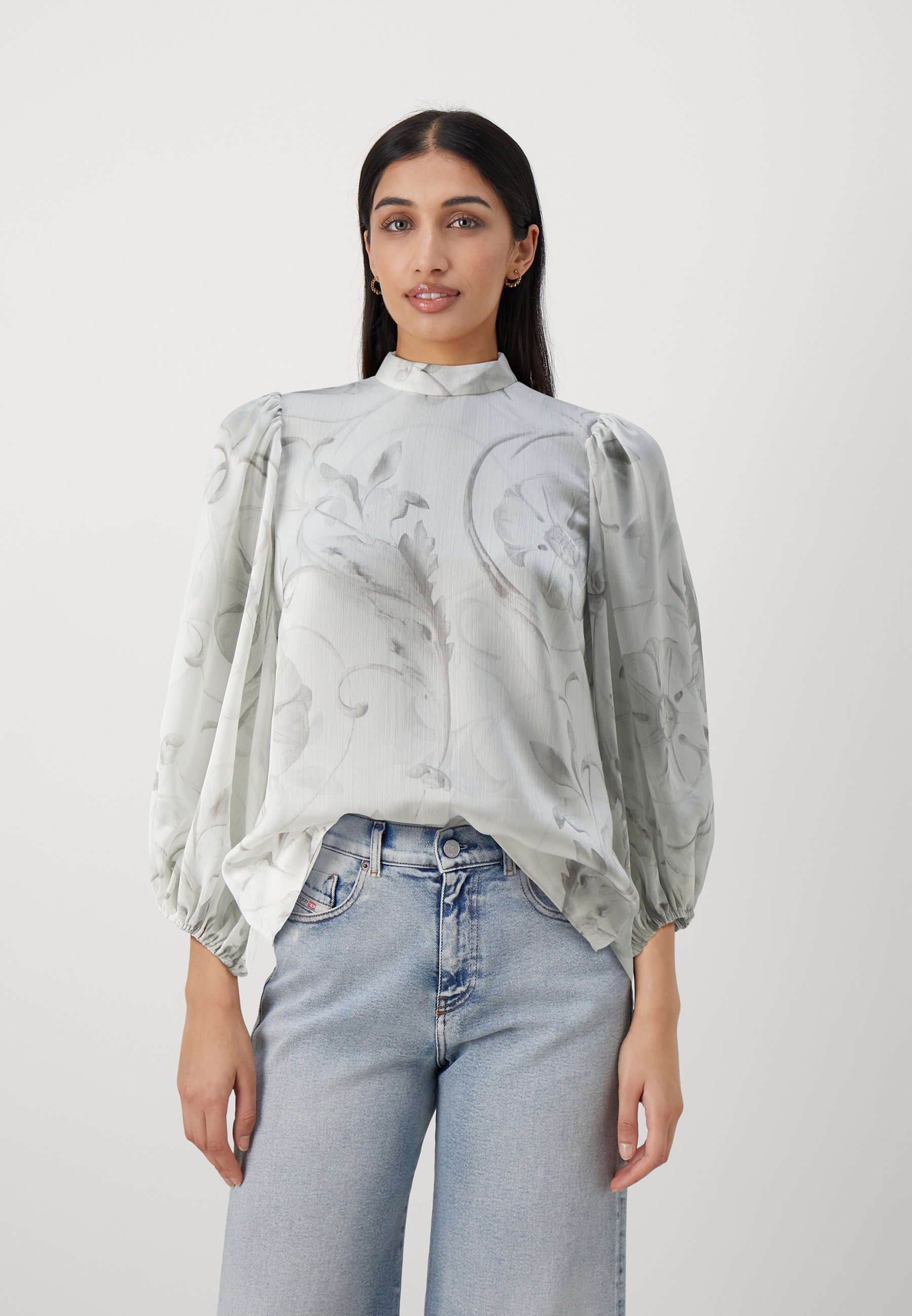 Sweat à manches bouffantes avec motifs colorés bébé fille rose
