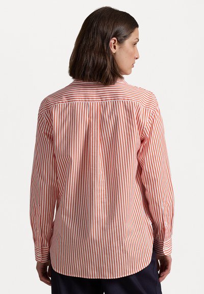 Polo Ralph Lauren RELAXED FIT STRIPED COTTON SHIRT - Bluza z gumbi - white/spring melon