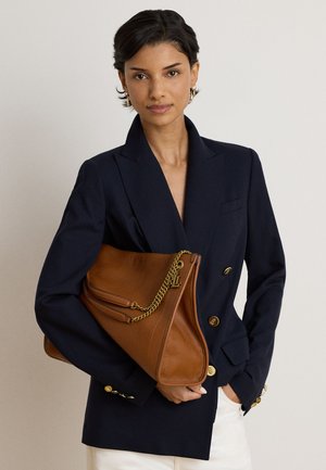 Lauren Ralph Lauren, PEBBLED LEATHER LARGE BRADLEY TOTE BAG - Shopping bags - tan