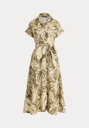 Lauren Ralph Lauren, PALM FROND PRINT LINEN CAMP SHIRTDRESS - Φόρεμα πουκάμισο - olive multi