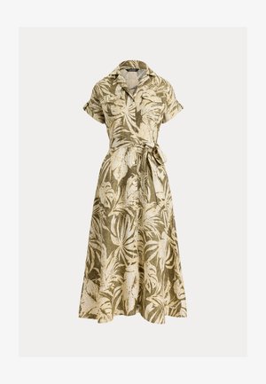 Lauren Ralph Lauren, PALM FROND PRINT LINEN CAMP SHIRTDRESS - Φόρεμα πουκάμισο - olive multi