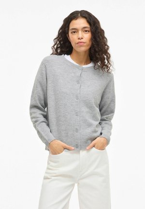 VILIGA RUNDHALS - Strickjacke - light grey melange